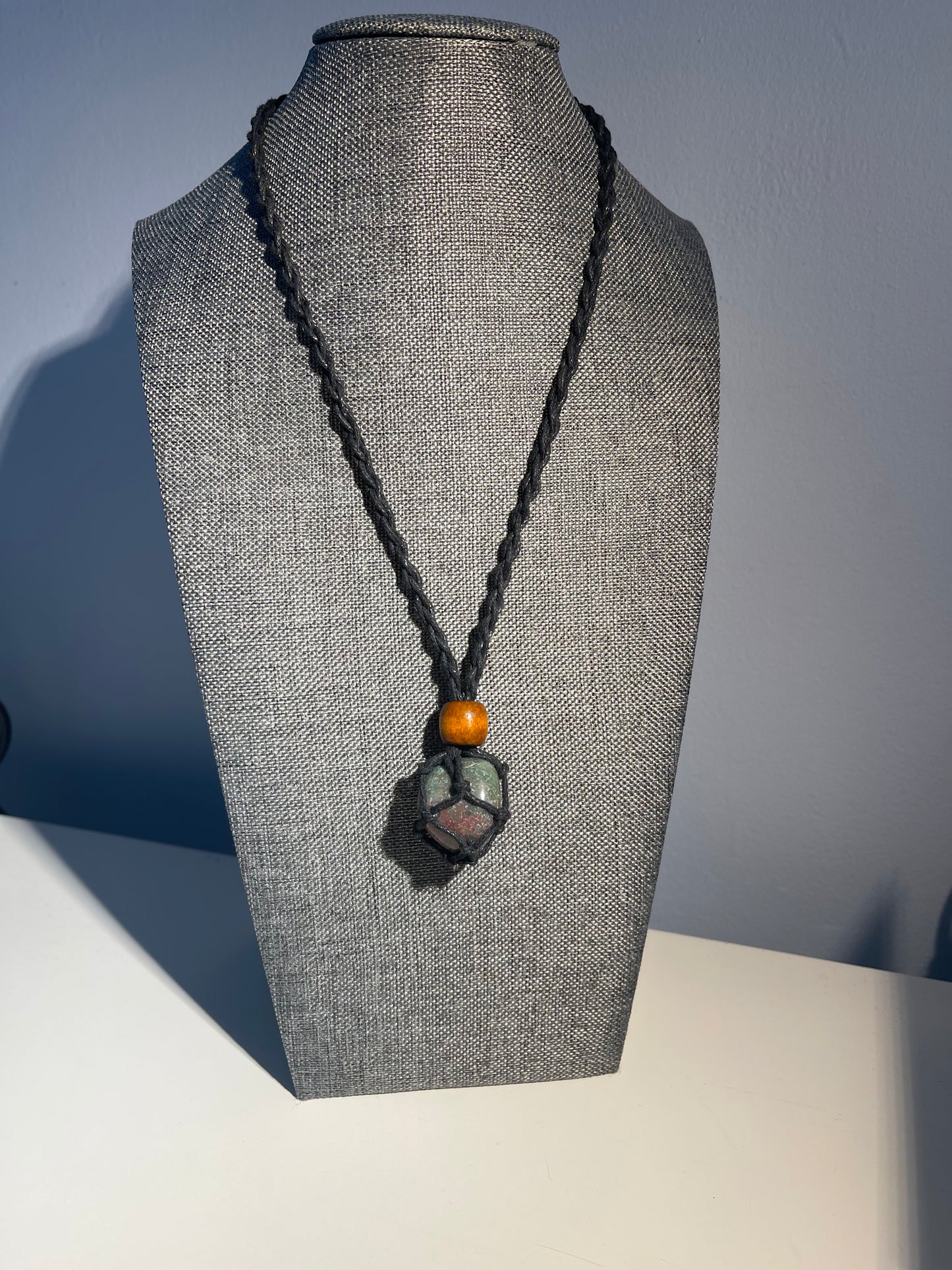 Crystal Holder Necklace - Macrame Necklace, Interchangeable, Woven Necklace