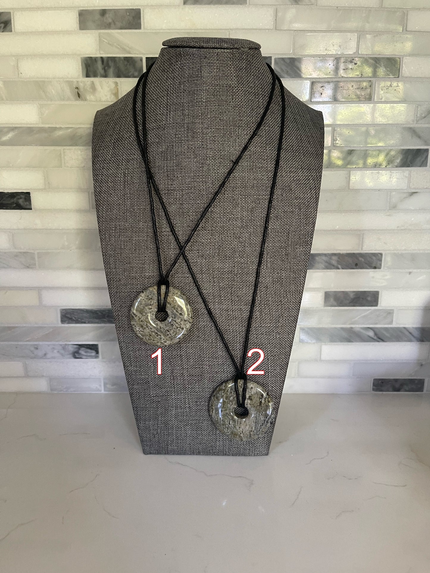 Multi-Jasper Donut Crystal Necklace