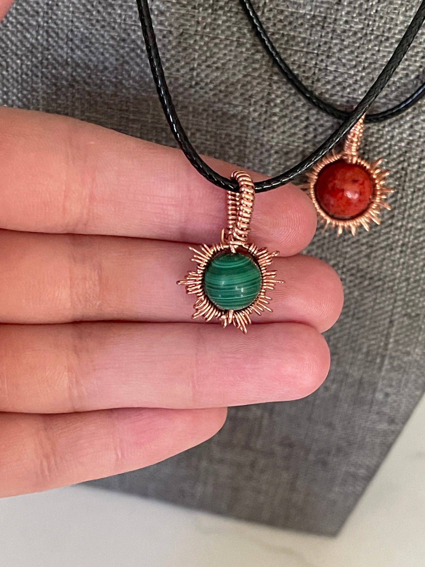 Crystal Mini Sun Wire Wrap Necklace
