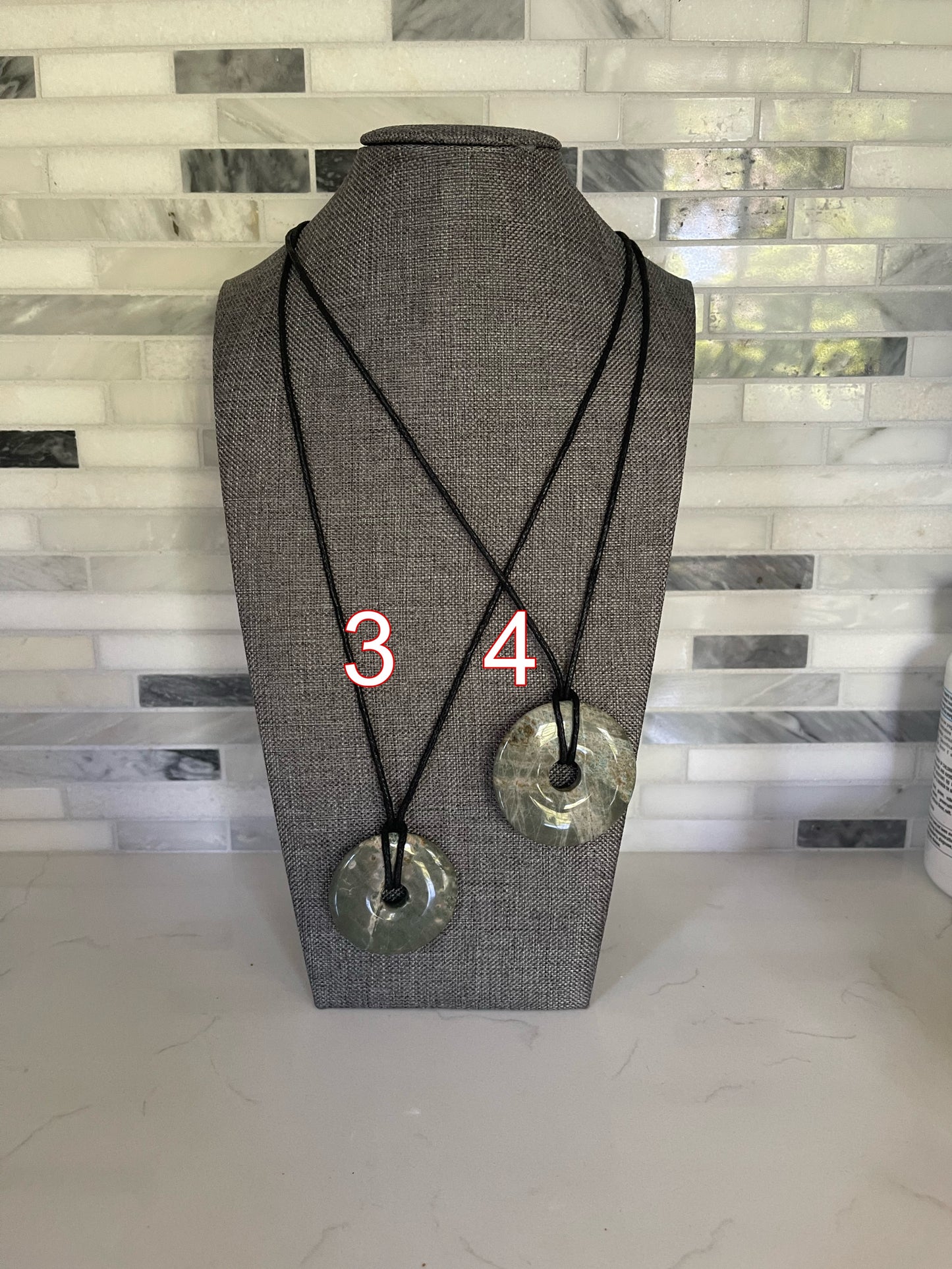 Multi-Jasper Donut Crystal Necklace