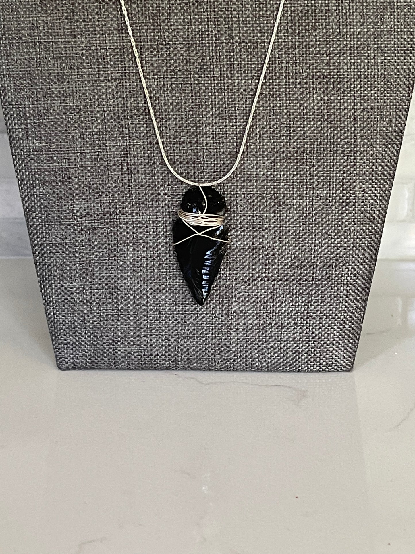 Black Obsidian Arrow Wire Wrap