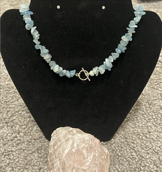 Crystal Chip Choker Necklaces - Aquamarine - Rose Quartz - Amethyst
