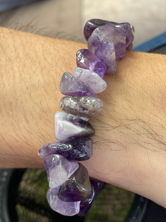 Amethyst Chunky Elastic Bracelet